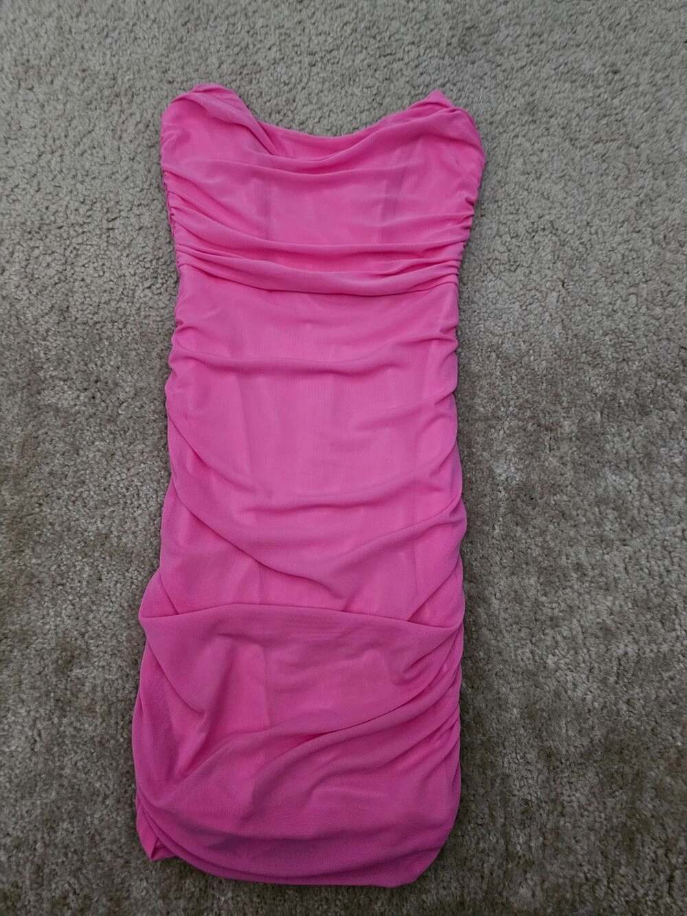 Hello Molly Pink Ruched Mesh Bodycon Mini Dress Women’s US 4 Small Party